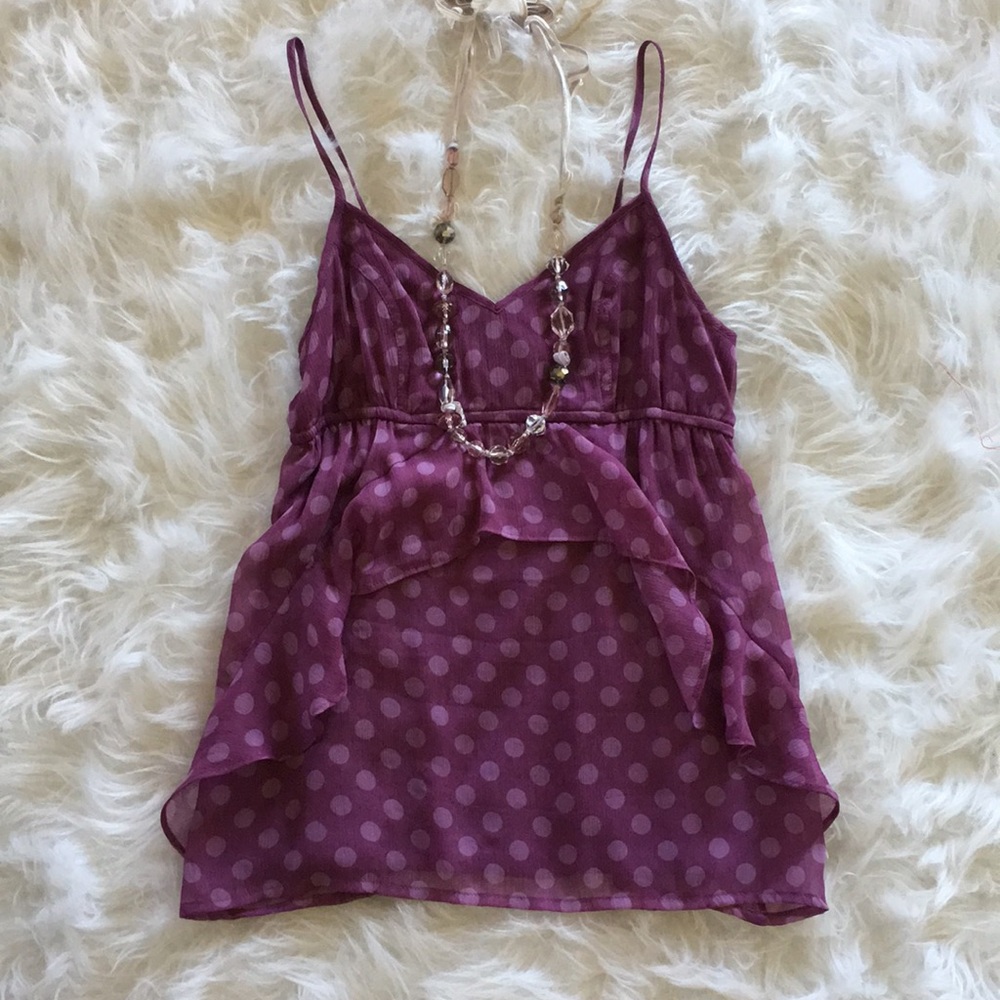 NWT American Eagle Purple Polka Dot Tank Top